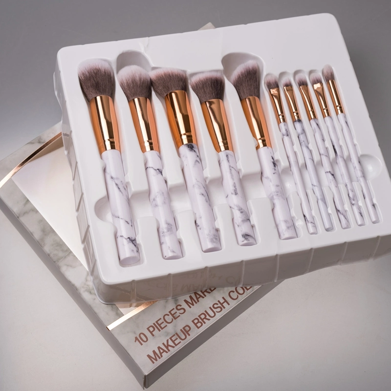 Hot Sale Gift Marble Makeup Brushes Wtih Customized Packaging Cosmetic Brush Set