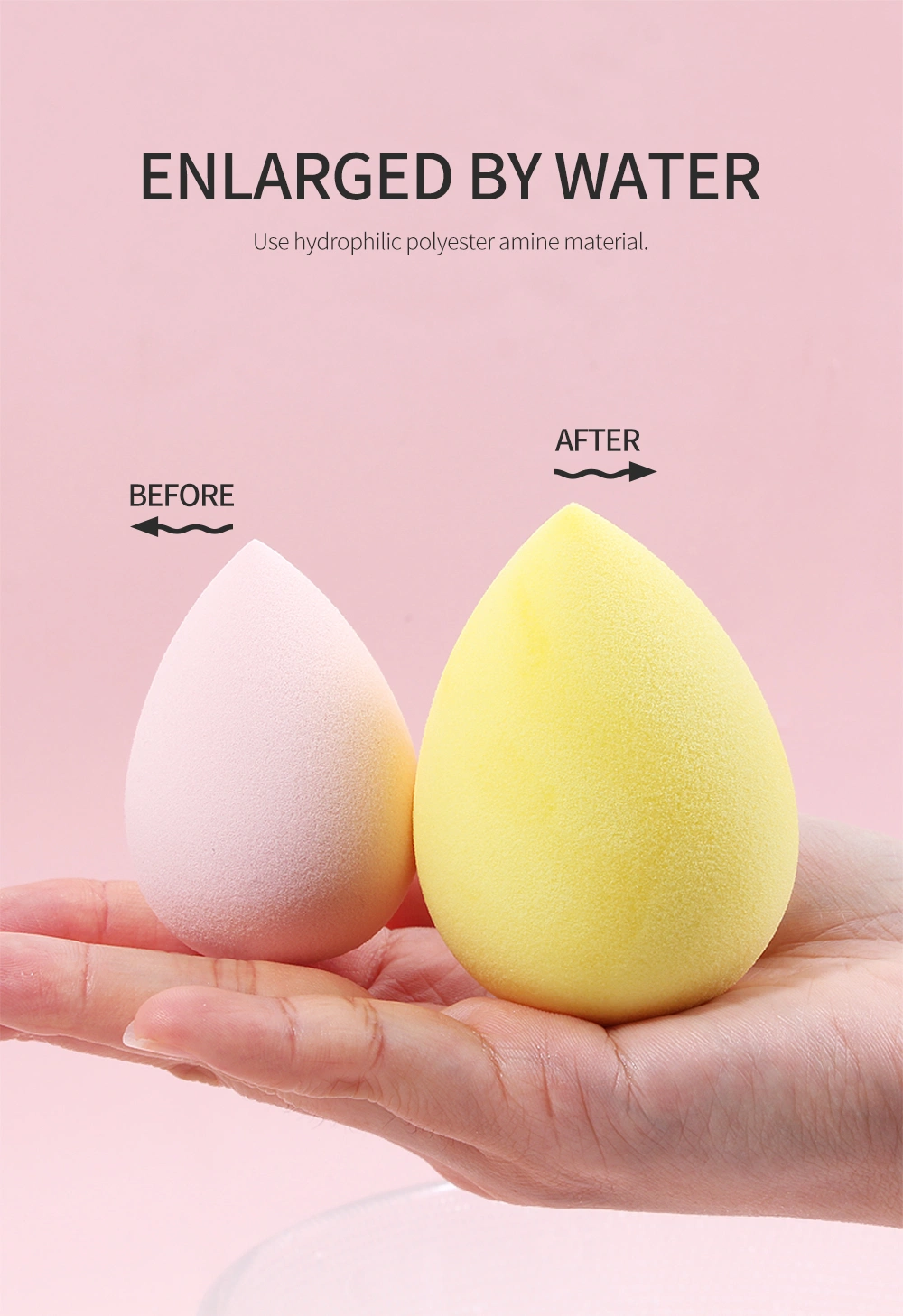 Colorful Soft Cosmetic Puff Smooth Dry Wet Face SBR Blender Powder Puff Makeup Blender Sponge with Box Packaging