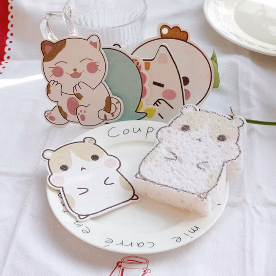 Súper absorción de agua Forma personalizada Esponjas faciales comprimidas de madera ecológicas Almohadillas desmaquillantes Esponja de celulosa biodegradable