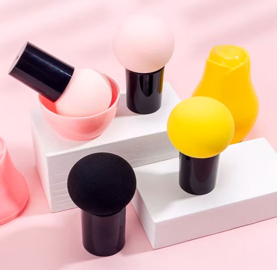 Licuadora limpia del soplo de polvo del maquillaje liso de la seta del descenso del logotipo personalizado