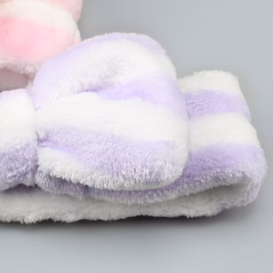 Nuevas diademas a rayas de lana Coral para lavar la cara con lazo para mujer, diadema de maquillaje, accesorios para el cabello turbante para mujer a la moda